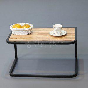 ㄷ자형 좌식 테이블 600 미니 좌탁 탁자 원목 스틸 프레임 국내 제작