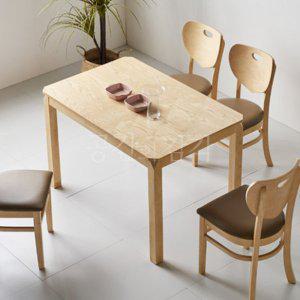 4인용 나무 테이블 1150x750 원목식탁 무늬목상판 사각형 기본 심플