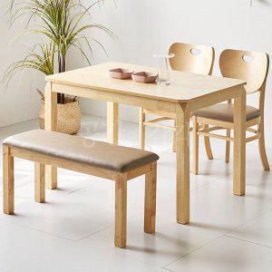 4인용 나무 식탁 의자 세트 1150x750 사각형 테이블 벤치 원목 쿠늬목