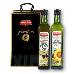 안달루니아유기농 올리브유+해바라기유 500ml 2P 선물세트