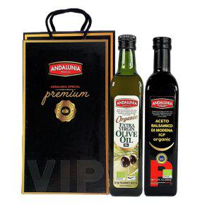 안달루니아 유기농 올리브유+발사믹식초 500ml 2P 선물세트