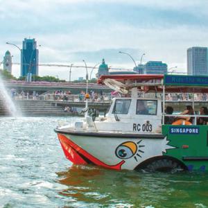 덕 보트를 타고 즐기는 가이드 시티 관광 투어 (싱가포르)