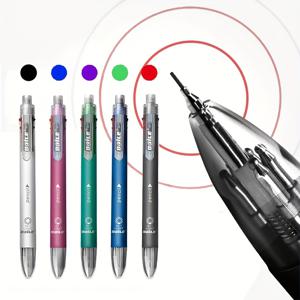 사무용 필기용품 선물을 위한 지우개가 달린 연필 1개와 5가지 색상의 볼펜 1개, 5가지 색상의 다기능 볼펜 6개 세트(볼펜 2개 + 볼펜 심 5개 + 연필 심 1개)