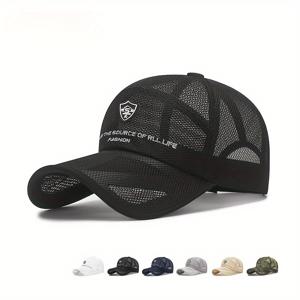 패션 메쉬 통기성 단색 야구 모자, 편안한 경량 태양 보호 야외 스포츠 모자