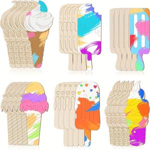 30개의 아이스크림 나무 조각 - 완벽한 생일 공예 및 장식!
