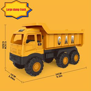 9.5 인치 대형 어린이 공학 덤프 트럭, 수동 작동 공학 차량, 시뮬레이션 도구 차량, 관성 슬라이딩 차량, 소년 선물