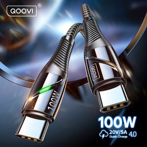QOOVI 1.0ft/3.3ft/6.6ft/10ft PD 100W USB C-USB 유형 C Macbook 노트북 용 고속 충전 케이블 USB-C 충전기 용 고속 충전
