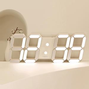 국산 루미너스 제니스 크림화이트 벽걸이 LED 벽시계 디지털 전자 인테리어 거실시계