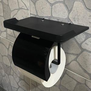 휴지걸이 블랙 화이트 선반형 핸드폰 거치대 욕실 화장실 스마트폰 다용도 정리