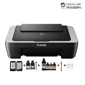 캐논 E410 복합기 인쇄 스캔 복사 잉크젯 프린터기 무한잉크 리필 20회분 세트 포함