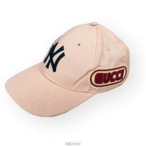 빈티지구찌 핑크 여성 야구모자 구찌 X MLB 래빗 자수 볼캡 모자