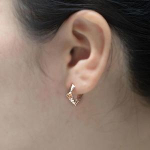[신쥬얼리] 사각컷링 원터치 귀걸이 14K 18K - 데일리 포인트 귀걸이