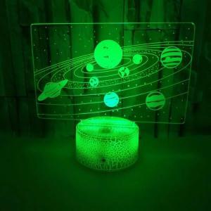 Nighdn 우주 3D 야간 조명 키덜트 침실 장식 LED 광학 착시 램프 소년 소녀용 생일 크리스마스 선물