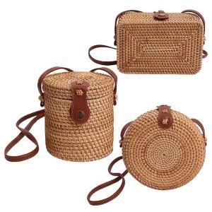 라탄백 여름가방 가벼운 밀짚 왕골 그물 바구니여성용 핸드우븐 숄더백, 조절 가능한 스트랩, 라탄 메신저