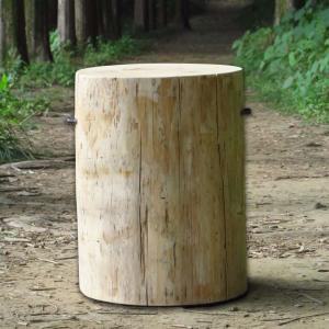 히노끼 편백나무 통원목 통나무 의자 피톤치드 스툴