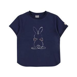 [대구백화점] [빈]여아 네이비 토끼 나염 반팔 티셔츠(BX28TS03NV)