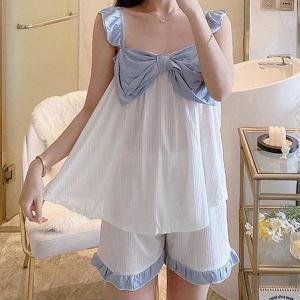[오노마] ONM 여성 여름 홈웨어 파자마 파티 나시 잠옷 세트 화이트 (S10525246)
