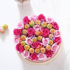 CO 츄파춥스 원형케익(핑크) 발렌타인 화이트사탕 막대 데이 종합캔디 초코 선물 할로윈 모양