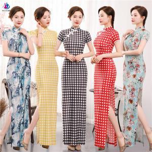 중국 치파오 원피스 드레스 여성 전통 섹시 의상 코스튬 파티 롱 슬림