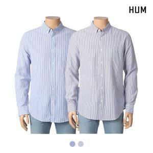 [하프클럽/HUM]유니) 코튼린넨 스트라이프 셔츠(FHNECSL703P)