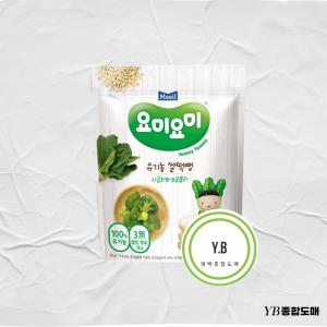 요미요미 유기농쌀떡뻥 시금치와브로콜리 아이간식 30g 6봉
