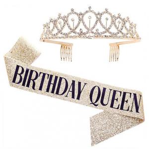 생일어깨띠 공주 미스코리아띠 왕관 가랜드 홈파티 브라이덜샤워 생일 파티용품