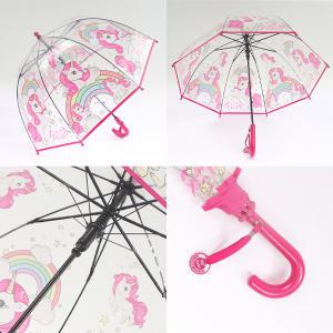 NEW 핫핑크 유니콘 투명 돔우산 어린이우산 안전시야확보 자동우산