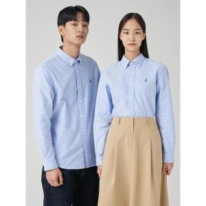 [빈폴] 남녀공용 브러쉬드 옥스포드 솔리드 셔츠 - 스카이 블루 (BC3864C21Q)