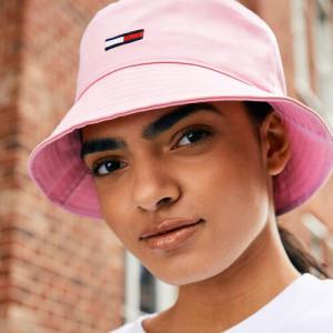 타미힐피거 타미진 여성용 플래그버킷햇 모자 핑크
