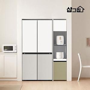 [1300k][샵그집] 비오 빌트인 주방 수납장 냉장고 틈새장 2단 밥솥 광파 선반장
