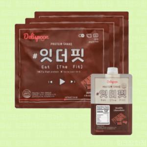 잇더핏 델리스푼 식사대용 단백질 프로틴 쉐이크 더블초코맛 2주 X 14팩