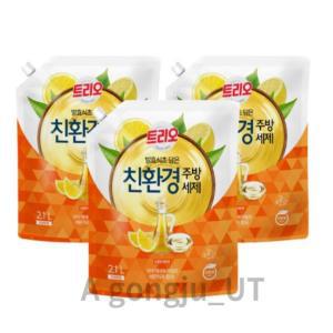 [신세계몰]트리오 발효식초 친환경 주방세제 레몬 리필 2.1L 3개