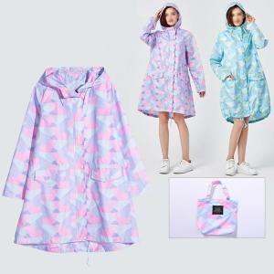 레인코트 비옷 우비 바람막이 판초 여성 여자 물방울 무늬 레인 코트 귀여운 도트 땡땡이 방수 두꺼운 유니