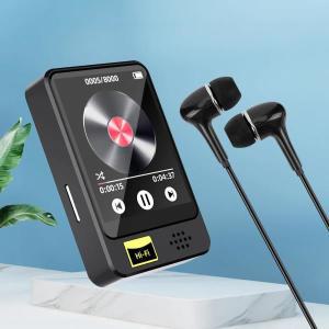 1.8 인치 MP3 플레이어 휴대용 스포츠 클립 워크맨 3.5mm 이어폰 포함 HiFi 사운드 블루투스 5.2 음악 FM
