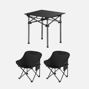접이식 테이블세트 2인 블랙 식탁의자세트 야외테라스