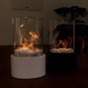 가정용 에탄올 화목 난로 불멍 램프 원형 (화이트)불 캠핑용 난방기기 미니