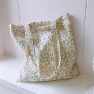 들꽃살구 플라워 에코백 여성 꽃무늬 숄더백 여행 데일리 쇼퍼백 보헤미안 히피스타일 가방