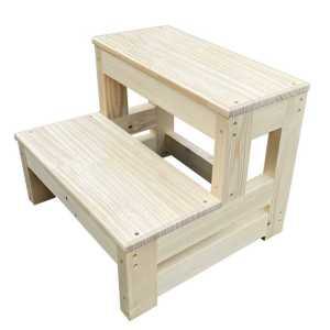 원목 발디딤대 나무 발판 계단 스탭사다리 2단 의자