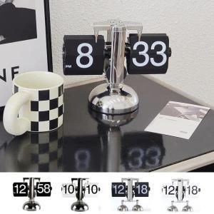 미니 소형 소형 밸런스 자동 빈티지 플립 페이지 넘기기 시계 유럽 스타일 거실 테이블 시계 공예 사무실