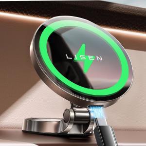 LISEN Magsafe 차량용 마운트 충전기 [가장 충전 속도] 15W 고속 무선 자동차 아이폰 15 프로 맥스 플러스