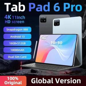 2024 오리지널 패드 6 프로 글로벌 버전 샤오미 태블릿 PC, 안드로이드 13.0, 스냅드래곤 888, 10000mAh, 1