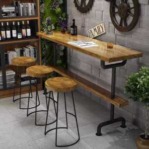 복고풍 원목 바테이블 카페 와인 바 긴 테이블 1800