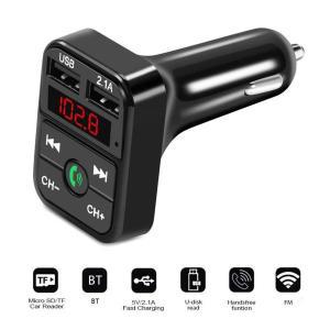 듀얼 USB 핸즈프리 무선 블루투스 자동차 FM 송신기 자동 라디오 MP3 플레이어 USB 21A 차량용 충전기 전화