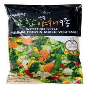 냉동 혼합야채 9종(볶음용, 카레용, 양식용, 렌지용야채, 서양요리용, 가니쉬용) 1KG