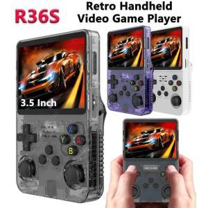 R36S 레트로 휴대용 비디오 게임 콘솔, 3.5 인치 IPS 스크린, 64G 포켓 플레이어, 오픈 소스 충분한 스토리
