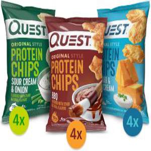 Quest Nutrition 프로틴 칩 버라이어티 팩  (바비큐 체다 사워 크림 양파) (12개들이)