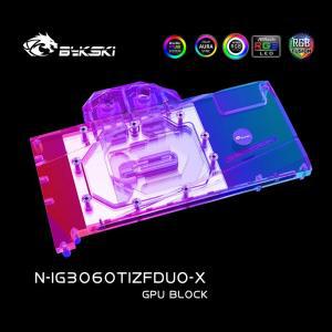Bykski GPU 수냉 블록 다채로운 배틀 AX GeForce RTX 3060 TI DUO G6X 카드용 RGB VGA 구리 라디에이터 N-I