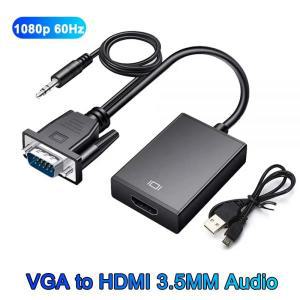 모니터 본체 연결 케이블 hdmi 종류 풀 HD 1080P VGA to HDMI 컨버터 35mm 오디오 출력 호환 어댑터 PC 노