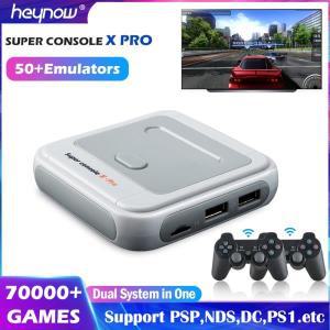 HEYNOW Amlogic S905X WiFi 4K HD 슈퍼 콘솔 X Pro 50 + 에뮬레이터 70000 게임 PS1/N64/DC 용 레트로 미니