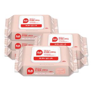 비앤비 자몽식초 유아용품 소독티슈 캡형 60매 x6팩 세정 안심제균